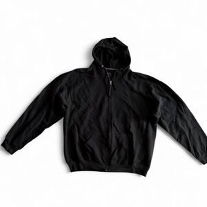 Fruit of the Loom Black Full Zip Hoodie Sweatshirt 2XL Flawed